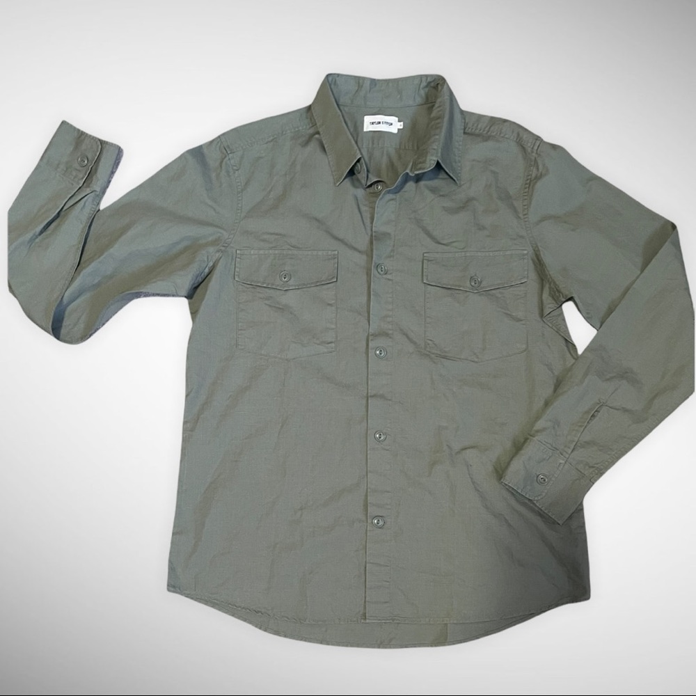 Taylor Stitch Organic Cotton Hemp Ling sleeve button up Size Large (42) EUC